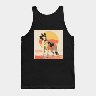 Norwegian Elkhound in 80's Tank Top